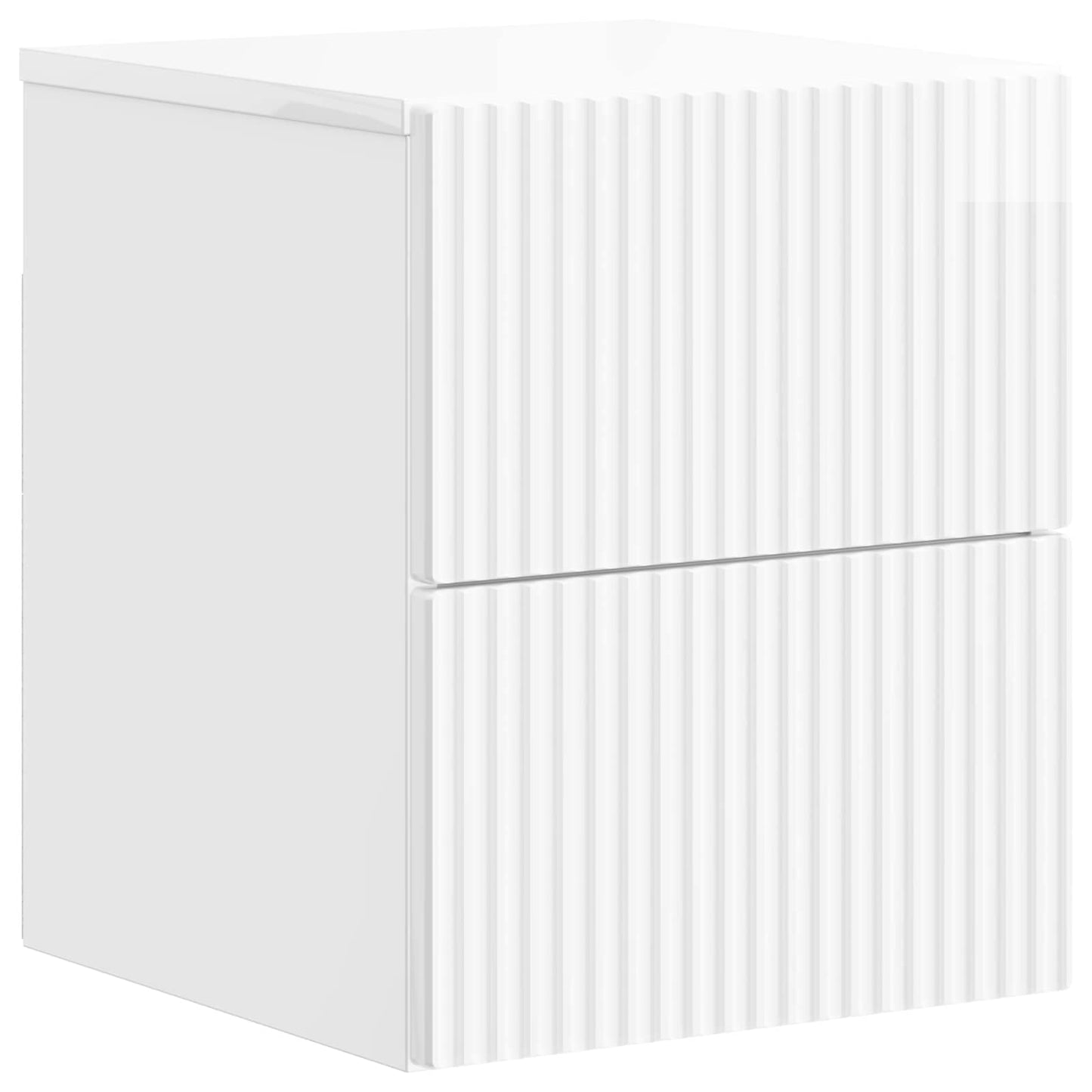 vidaXL Wall-Mounted Bedside Cabinet High Gloss White 33 x 34.5 x 40 cm 2