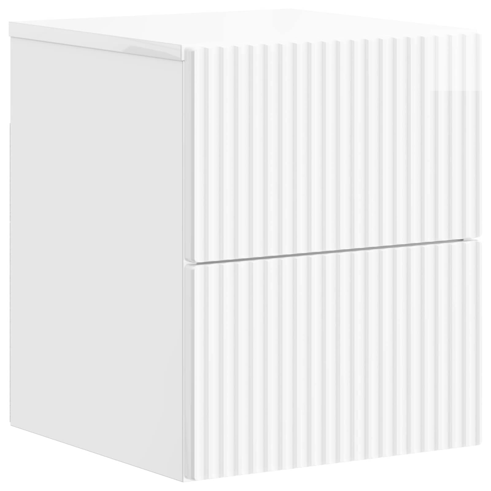 vidaXL Wall-Mounted Bedside Cabinet High Gloss White 33 x 34.5 x 40 cm 2