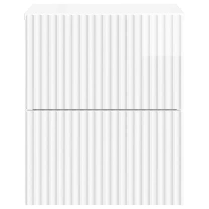 vidaXL Wall-Mounted Bedside Cabinet High Gloss White 33 x 34.5 x 40 cm 5