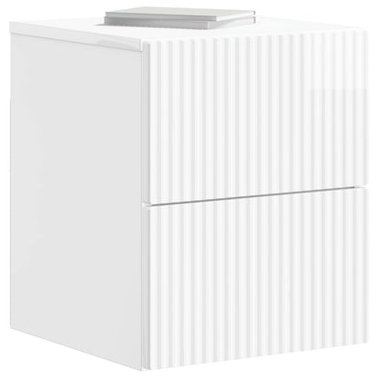 vidaXL Wall-Mounted Bedside Cabinet High Gloss White 33 x 34.5 x 40 cm 3