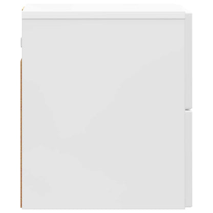 vidaXL Wall-Mounted Bedside Cabinet High Gloss White 33 x 34.5 x 40 cm 6
