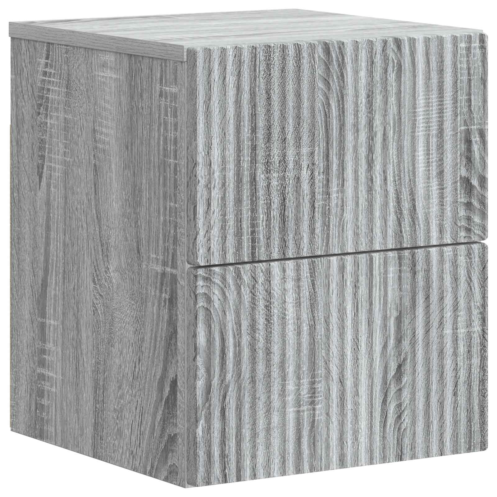 vidaXL Wall-Mounted Bedside Cabinet Grey Sonoma 33 x 34.5 x 40 cm 2