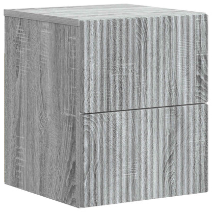vidaXL Wall-Mounted Bedside Cabinet Grey Sonoma 33 x 34.5 x 40 cm 2