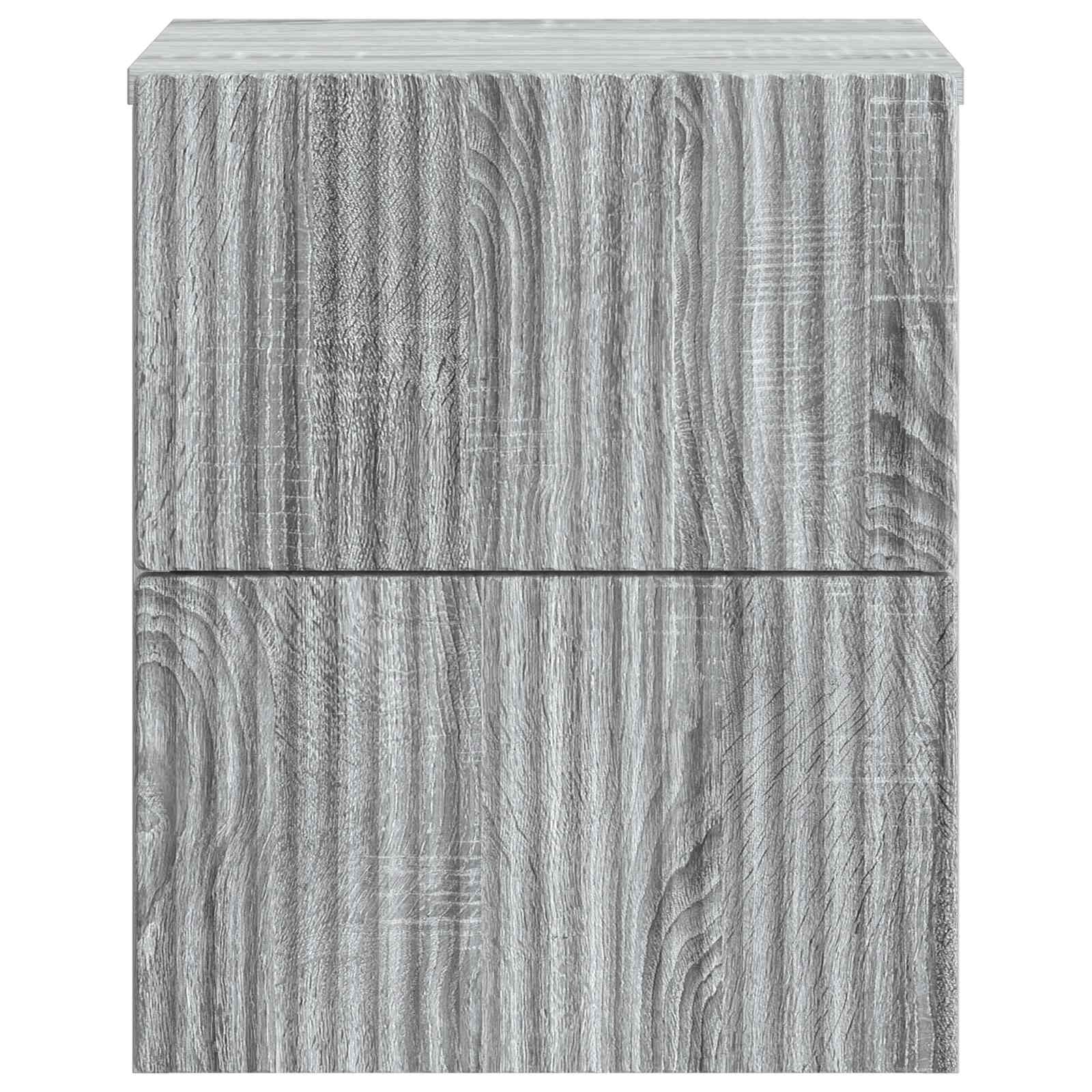 vidaXL Wall-Mounted Bedside Cabinet Grey Sonoma 33 x 34.5 x 40 cm 5