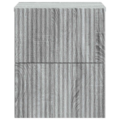vidaXL Wall-Mounted Bedside Cabinet Grey Sonoma 33 x 34.5 x 40 cm 5