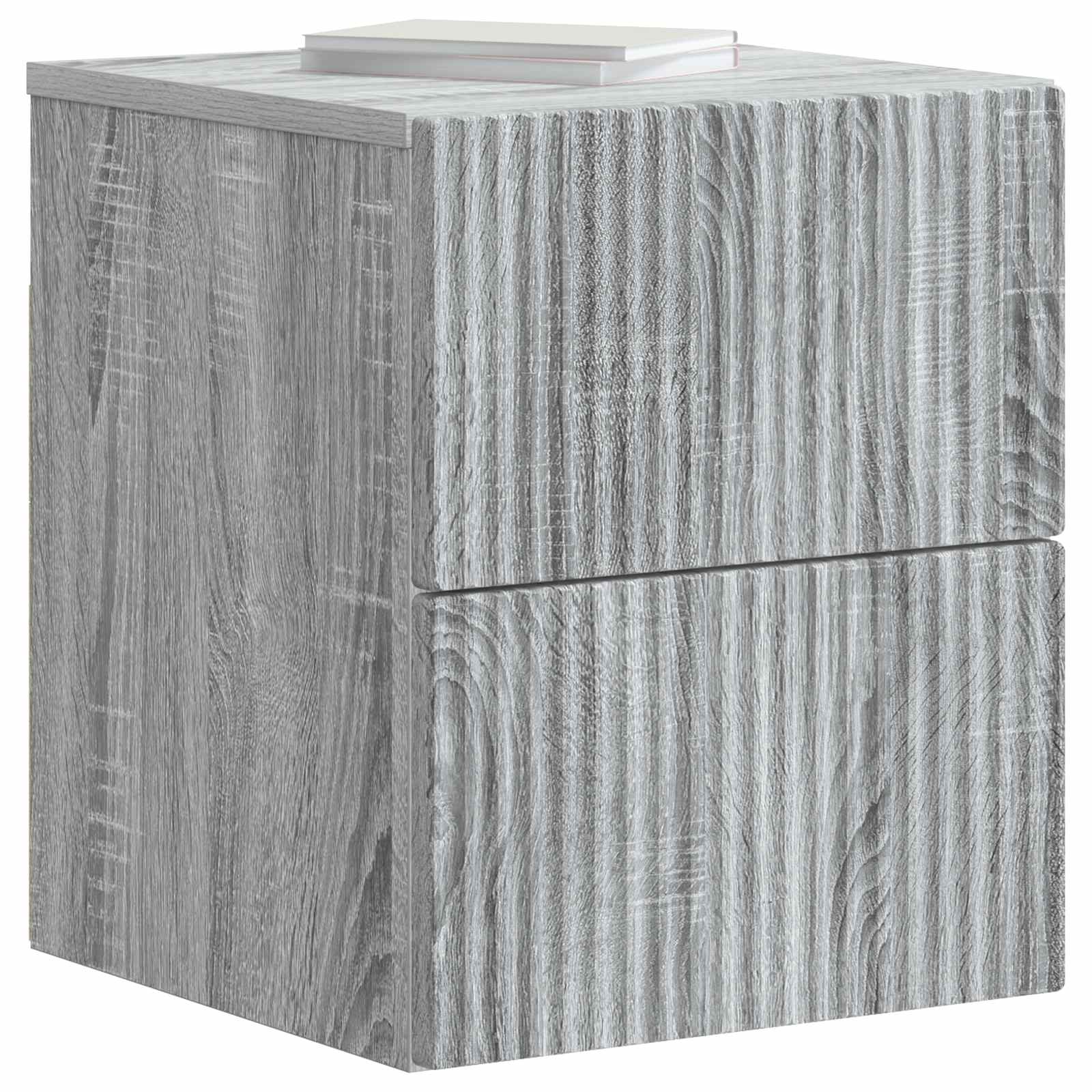 vidaXL Wall-Mounted Bedside Cabinet Grey Sonoma 33 x 34.5 x 40 cm 3