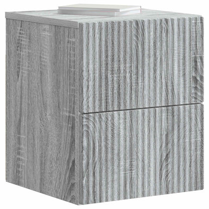 vidaXL Wall-Mounted Bedside Cabinet Grey Sonoma 33 x 34.5 x 40 cm 3
