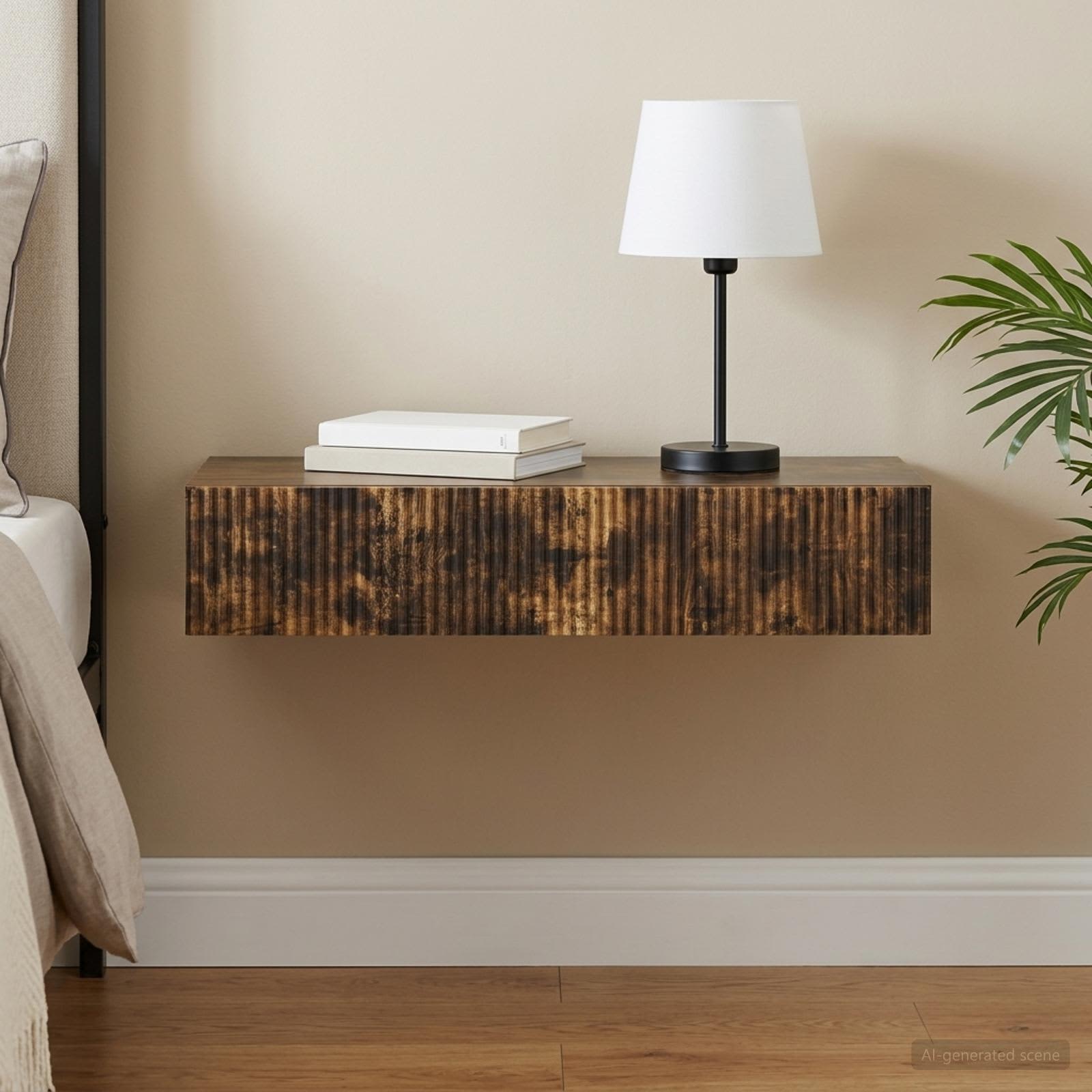 vidaXL Wall-Mounted Side Table 87.5 x 34.5 x 17 cm Engineered Wood 1