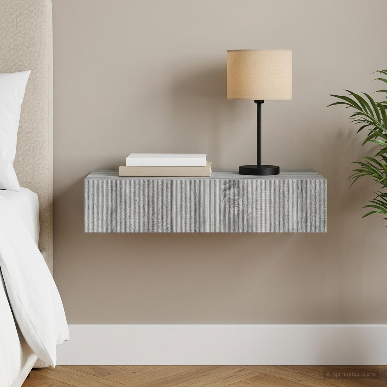 vidaXL Wall-Mounted Side Table 87.5 x 34.5 x 17 cm Engineered Wood 1
