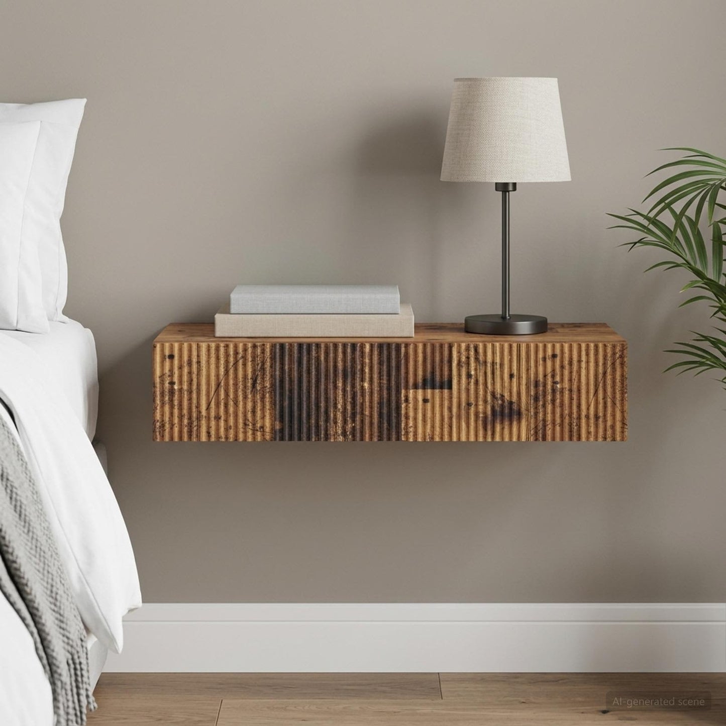 vidaXL Wall-Mounted Side Table 87.5 x 34.5 x 17 cm Engineered Wood 1