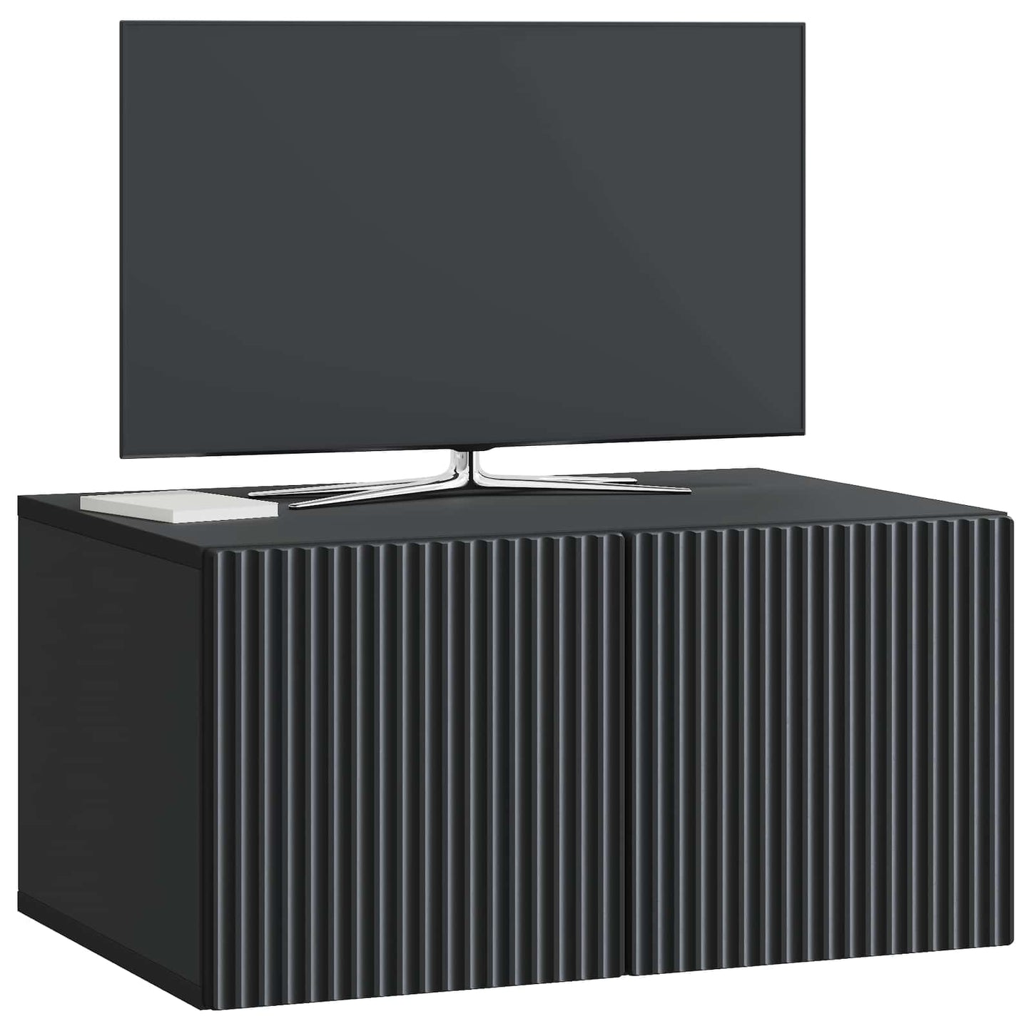 vidaXL Wall-Mounted TV Cabinet 59.5 x 41 x 30 cm Black Engineered Wood 3