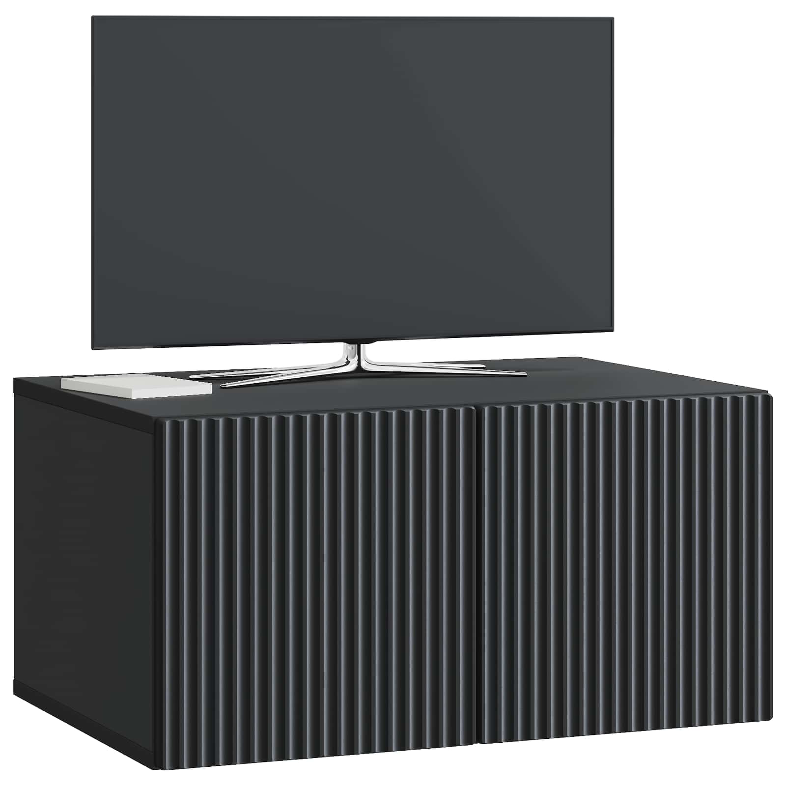 vidaXL Wall-Mounted TV Cabinet 59.5 x 41 x 30 cm Black Engineered Wood 3