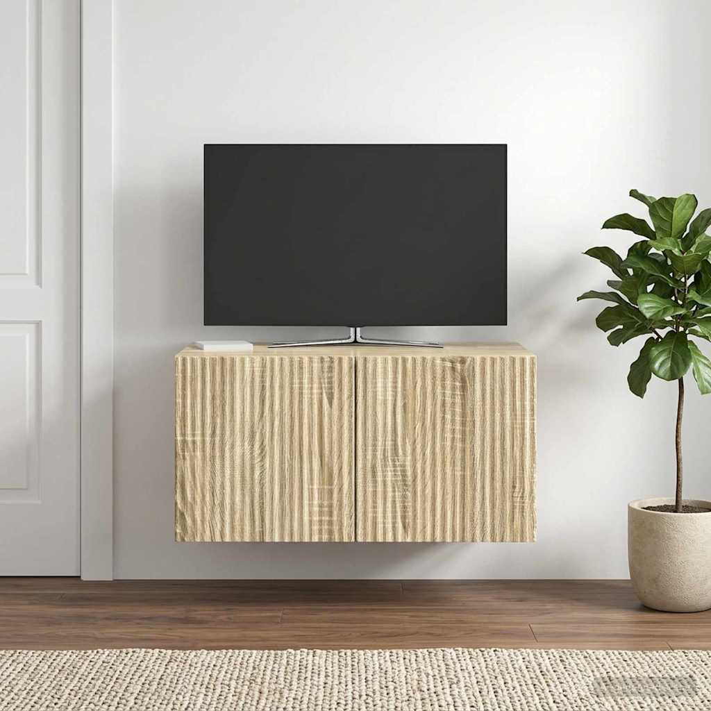 vidaXL Wall-Mounted TV Cabinet 59.5 x 41 x 30 cm Sonoma Oak 1