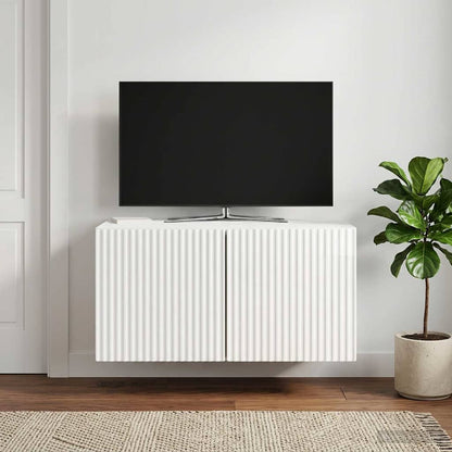 vidaXL Wall-Mounted TV Cabinet 59.5 x 41 x 30 cm High Gloss White 1