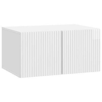 vidaXL Wall-Mounted TV Cabinet 59.5 x 41 x 30 cm High Gloss White 2