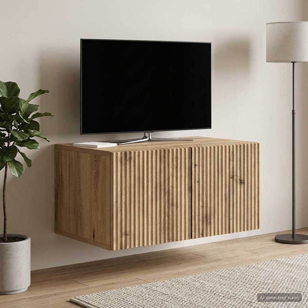 vidaXL Wall-Mounted TV Cabinet 59.5 x 41 x 30 cm Artisan Oak 1