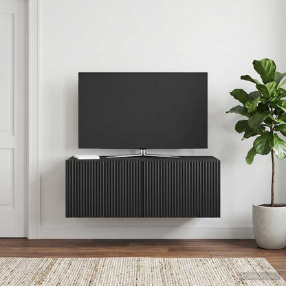 vidaXL Wall-Mounted TV Cabinet 78.5 x 41 x 30 cm Black Engineered Wood 1