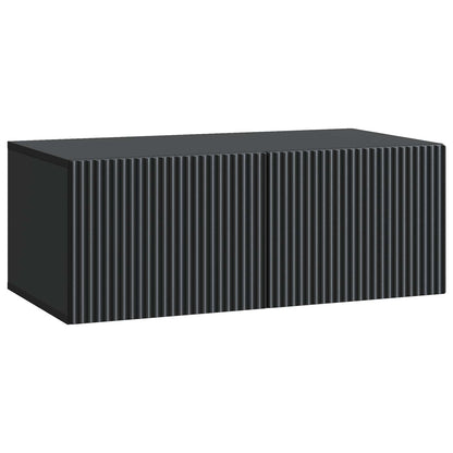 vidaXL Wall-Mounted TV Cabinet 78.5 x 41 x 30 cm Black Engineered Wood 2