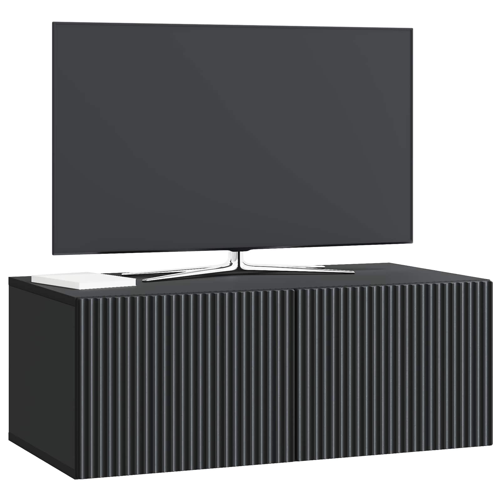 vidaXL Wall-Mounted TV Cabinet 78.5 x 41 x 30 cm Black Engineered Wood 3