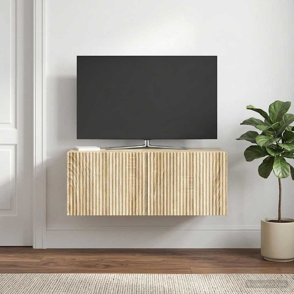 vidaXL Wall-Mounted TV Cabinet 78.5 x 41 x 30 cm Sonoma Oak 4