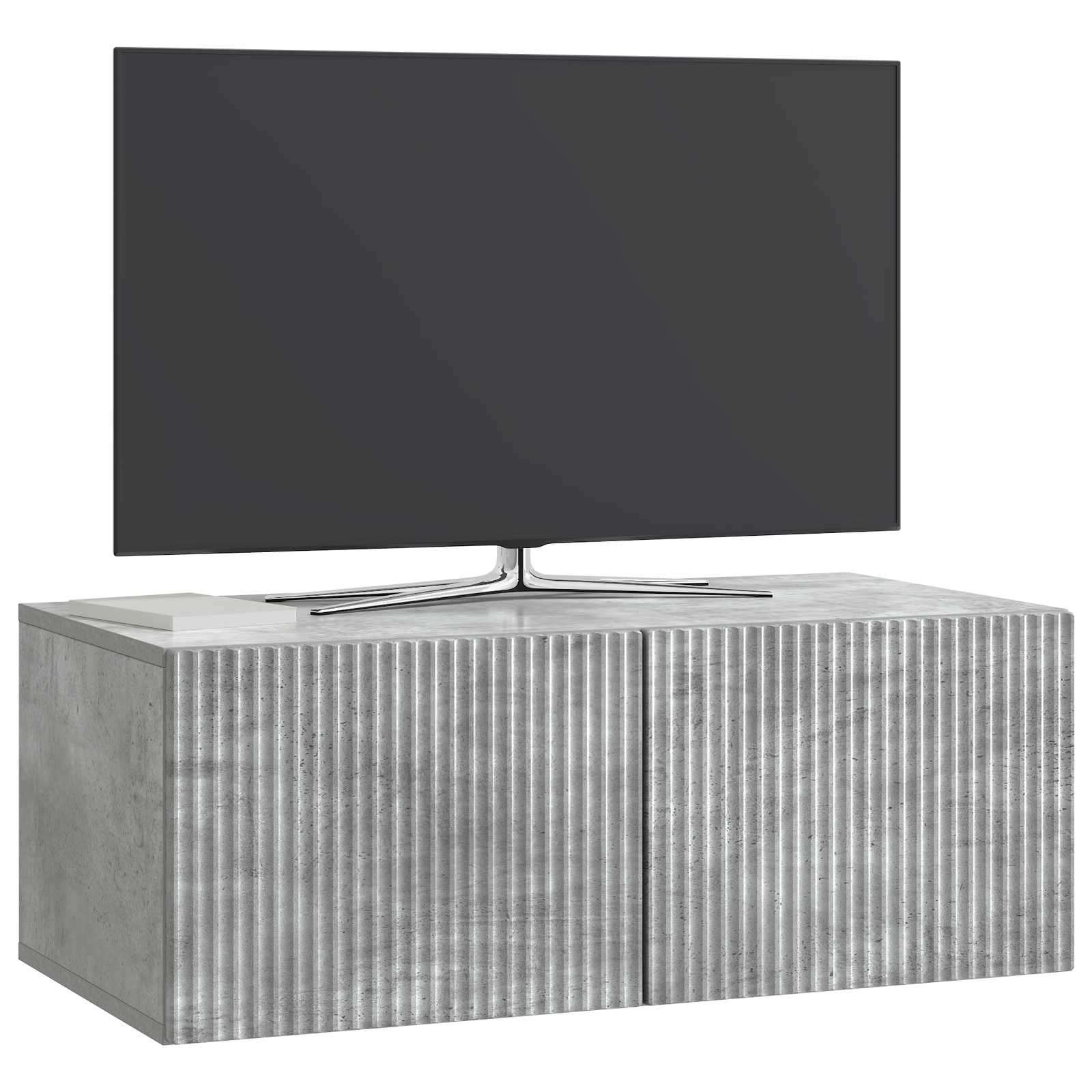 vidaXL Wall-Mounted TV Cabinet 78.5 x 41 x 30 cm Concrete Grey 3