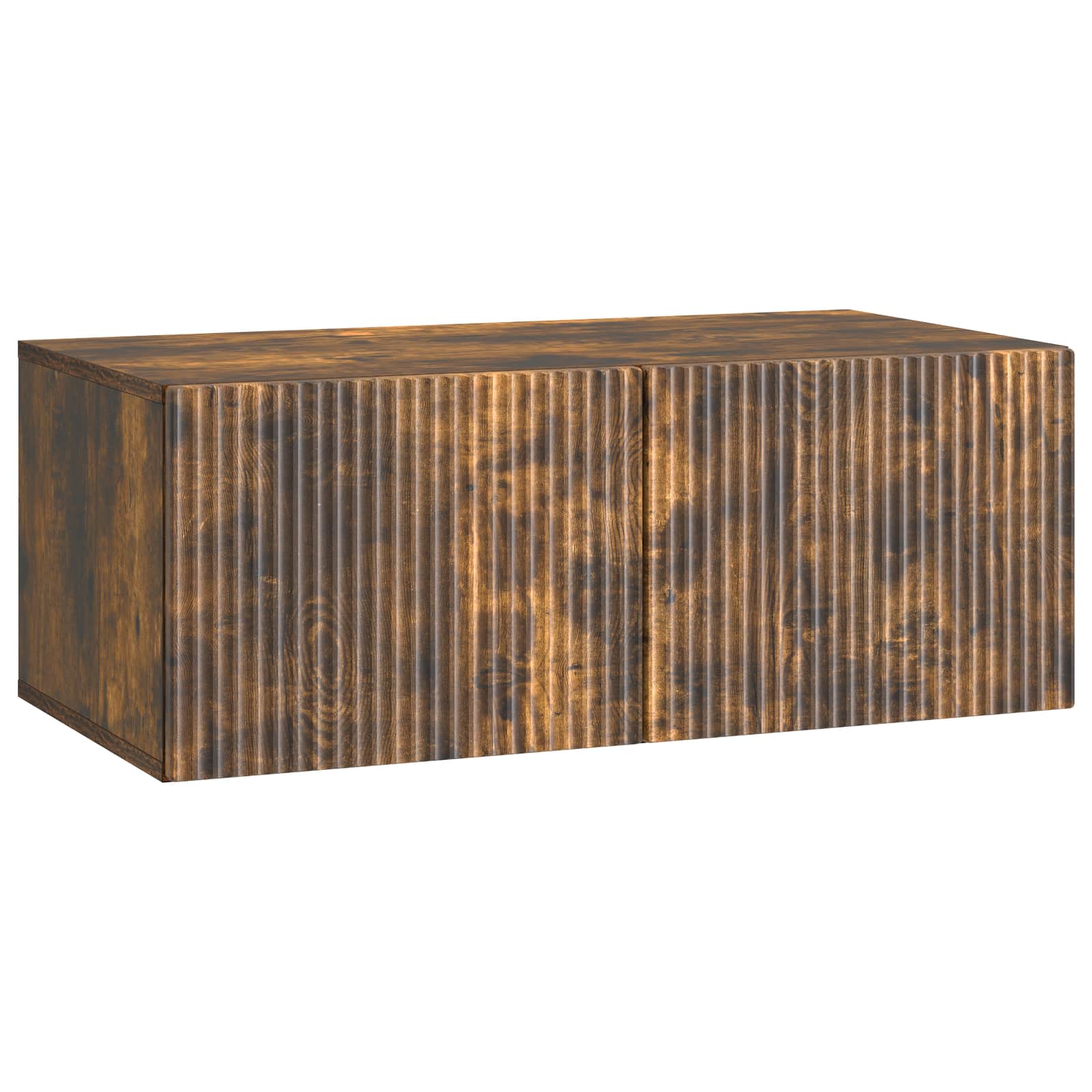 vidaXL Wall-Mounted TV Cabinet 78.5 x 41 x 30 cm Smoked Oak 2