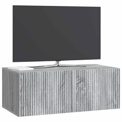 vidaXL Wall-Mounted TV Cabinet 78.5 x 41 x 30 cm Grey Sonoma 3