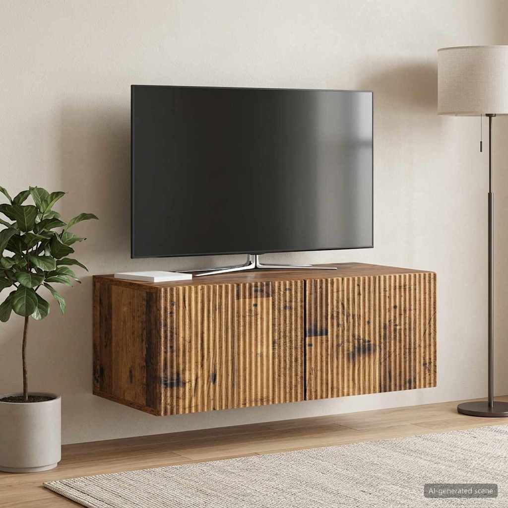vidaXL Wall-Mounted TV Cabinet 78.5 x 41 x 30 cm Old Wood 4