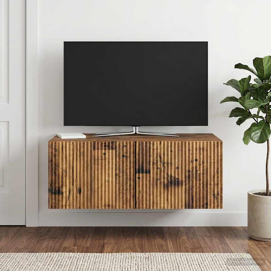 vidaXL Wall-Mounted TV Cabinet 78.5 x 41 x 30 cm Old Wood 1