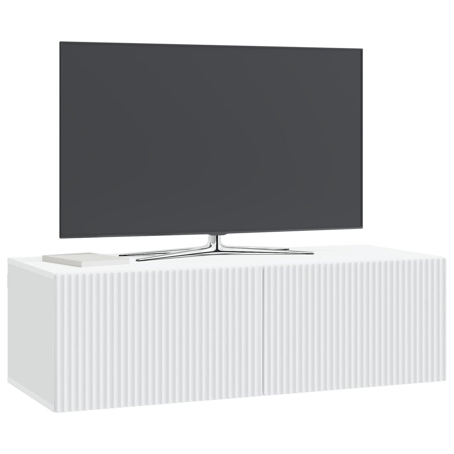 vidaXL Wall-Mounted TV Cabinet White 98 x 41 x 30 cm Engineered Wood 3