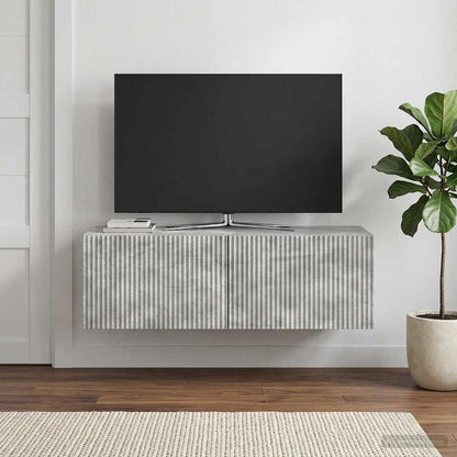 vidaXL Wall-Mounted TV Cabinet 98 x 41 x 30 cm Concrete Grey 1