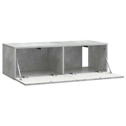 vidaXL Wall-Mounted TV Cabinet 98 x 41 x 30 cm Concrete Grey 5