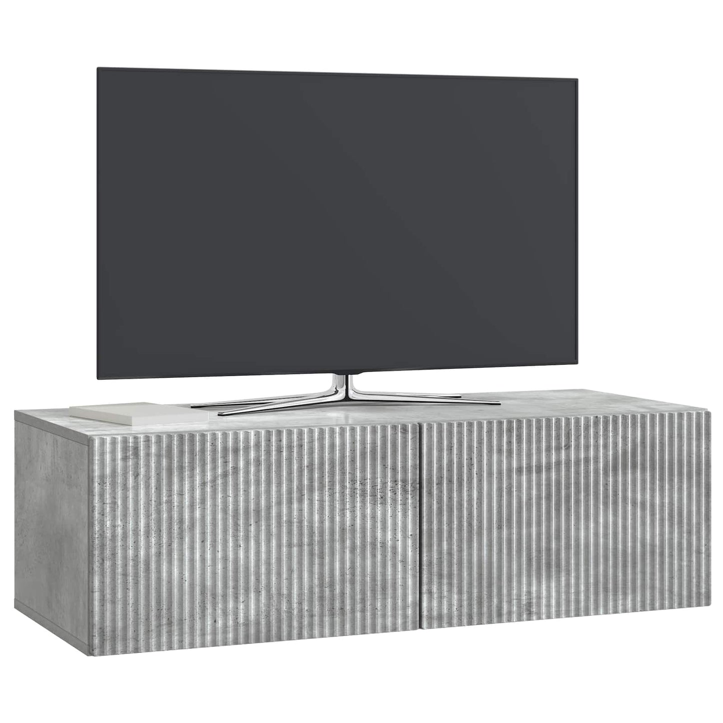 vidaXL Wall-Mounted TV Cabinet 98 x 41 x 30 cm Concrete Grey 3