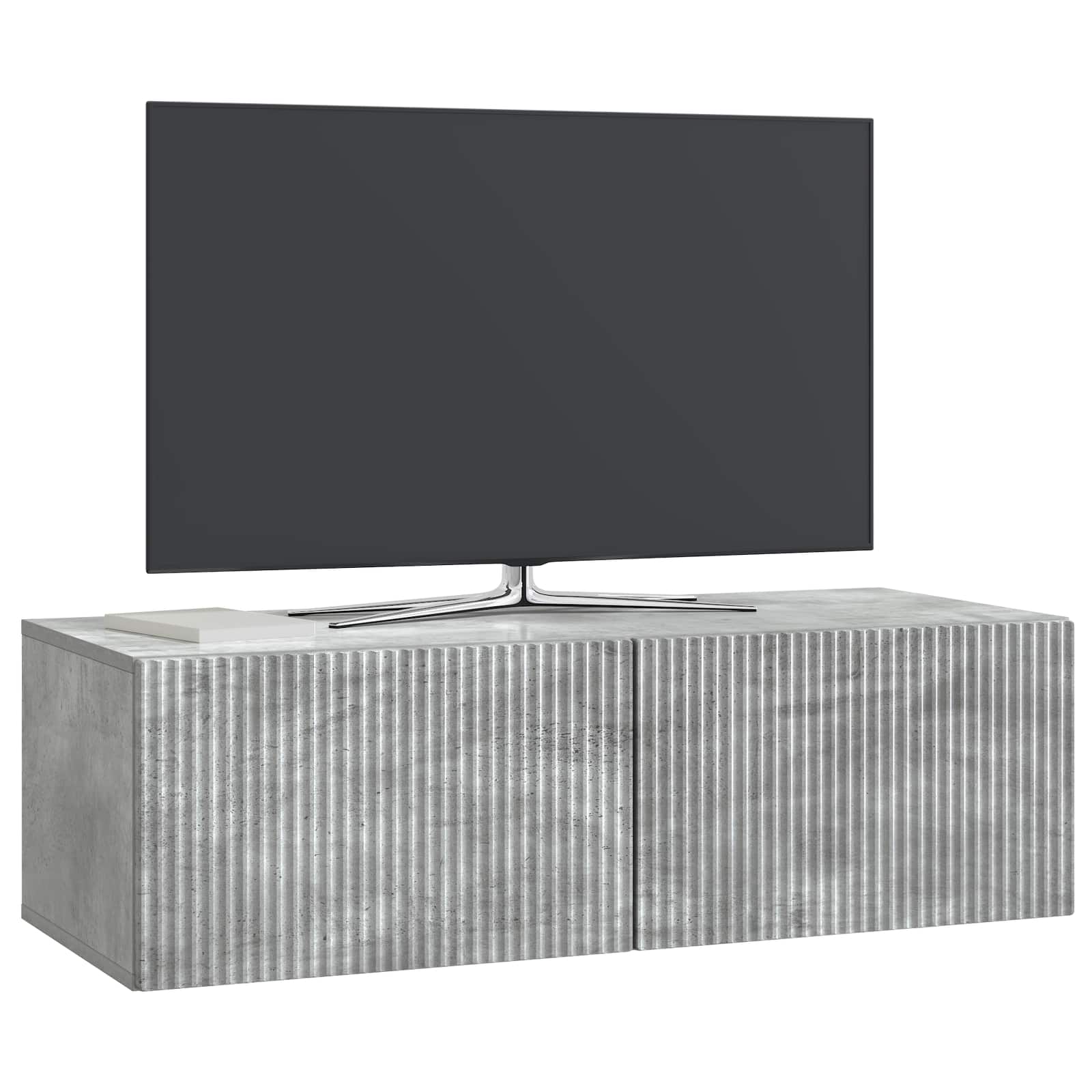 vidaXL Wall-Mounted TV Cabinet 98 x 41 x 30 cm Concrete Grey 3