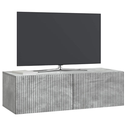 vidaXL Wall-Mounted TV Cabinet 98 x 41 x 30 cm Concrete Grey 3