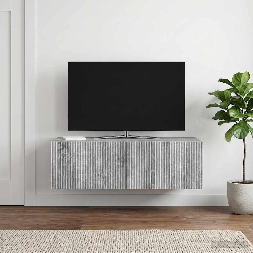 vidaXL Wall-Mounted TV Cabinet 98 x 41 x 30 cm Grey Sonoma 1