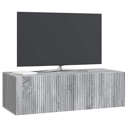 vidaXL Wall-Mounted TV Cabinet 98 x 41 x 30 cm Grey Sonoma 3