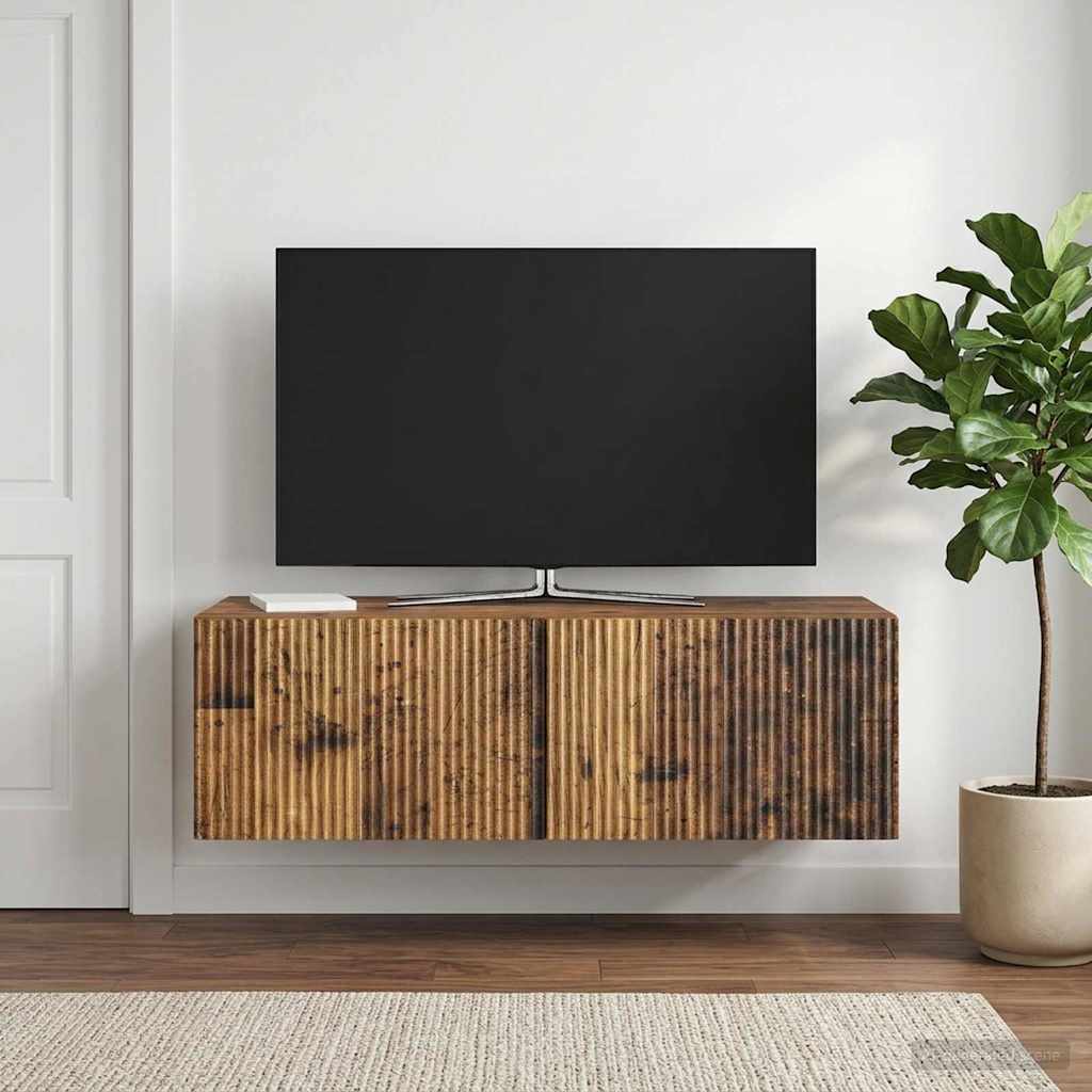 vidaXL Wall-Mounted TV Cabinet 98 x 41 x 30 cm Old Wood 1