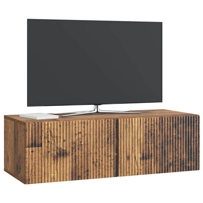vidaXL Wall-Mounted TV Cabinet 98 x 41 x 30 cm Old Wood 3