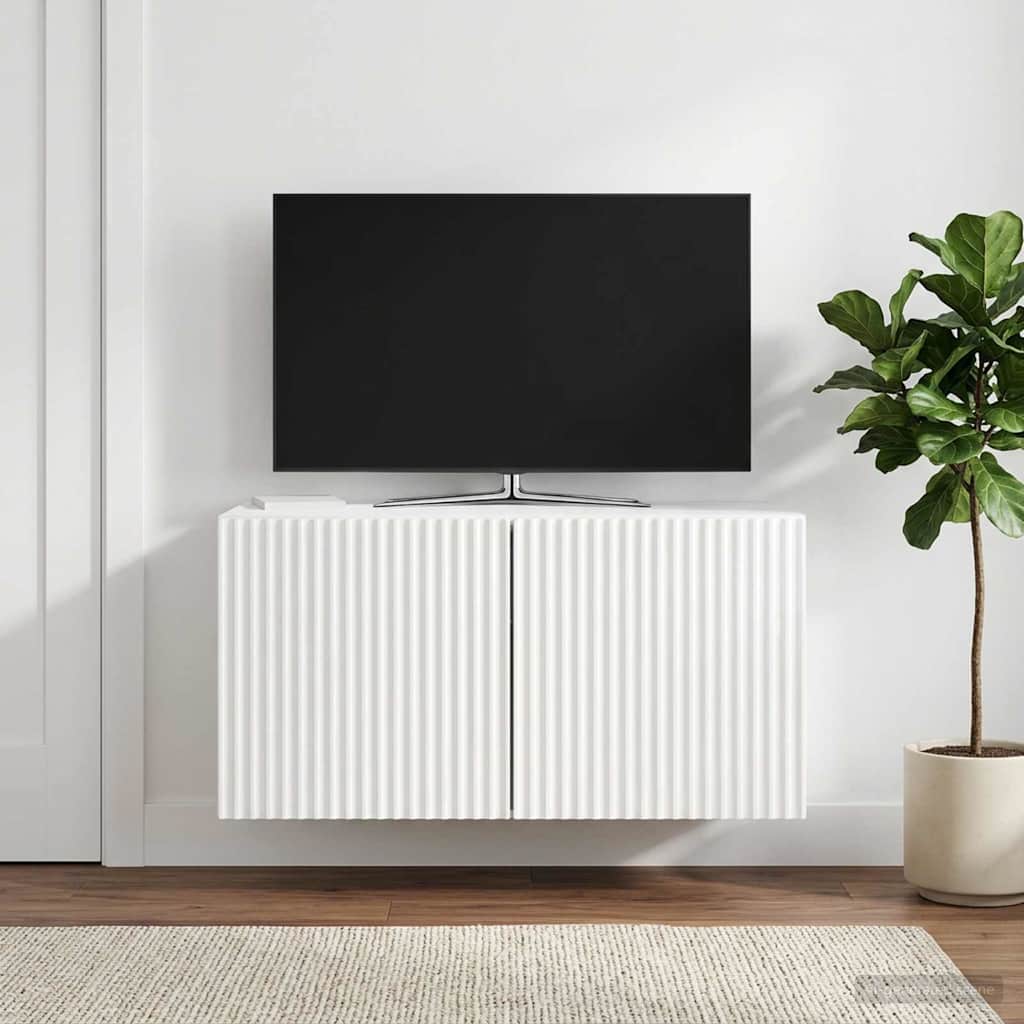 vidaXL Wall-Mounted TV Cabinet 59.5 x 31 x 30 cm High Gloss White 1