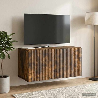 vidaXL Wall-Mounted TV Cabinet 59.5 x 31 x 30 cm Smoked Oak 1