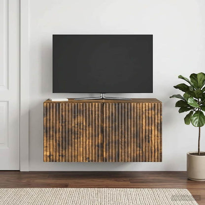 vidaXL Wall-Mounted TV Cabinet 59.5 x 31 x 30 cm Smoked Oak 4