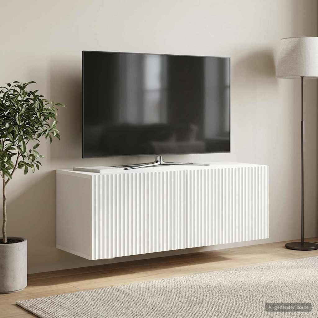 vidaXL Wall-Mounted TV Cabinet White 78.5 x 31 x 30 cm Engineered Wood 4