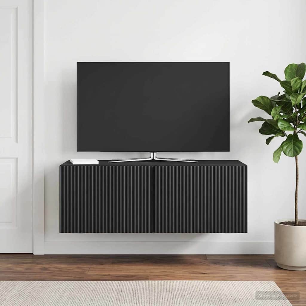 Wall-Mounted TV Cabinet 78.5 x 31 x 30 cm Depth 31 cm Width 78.5 cm Black