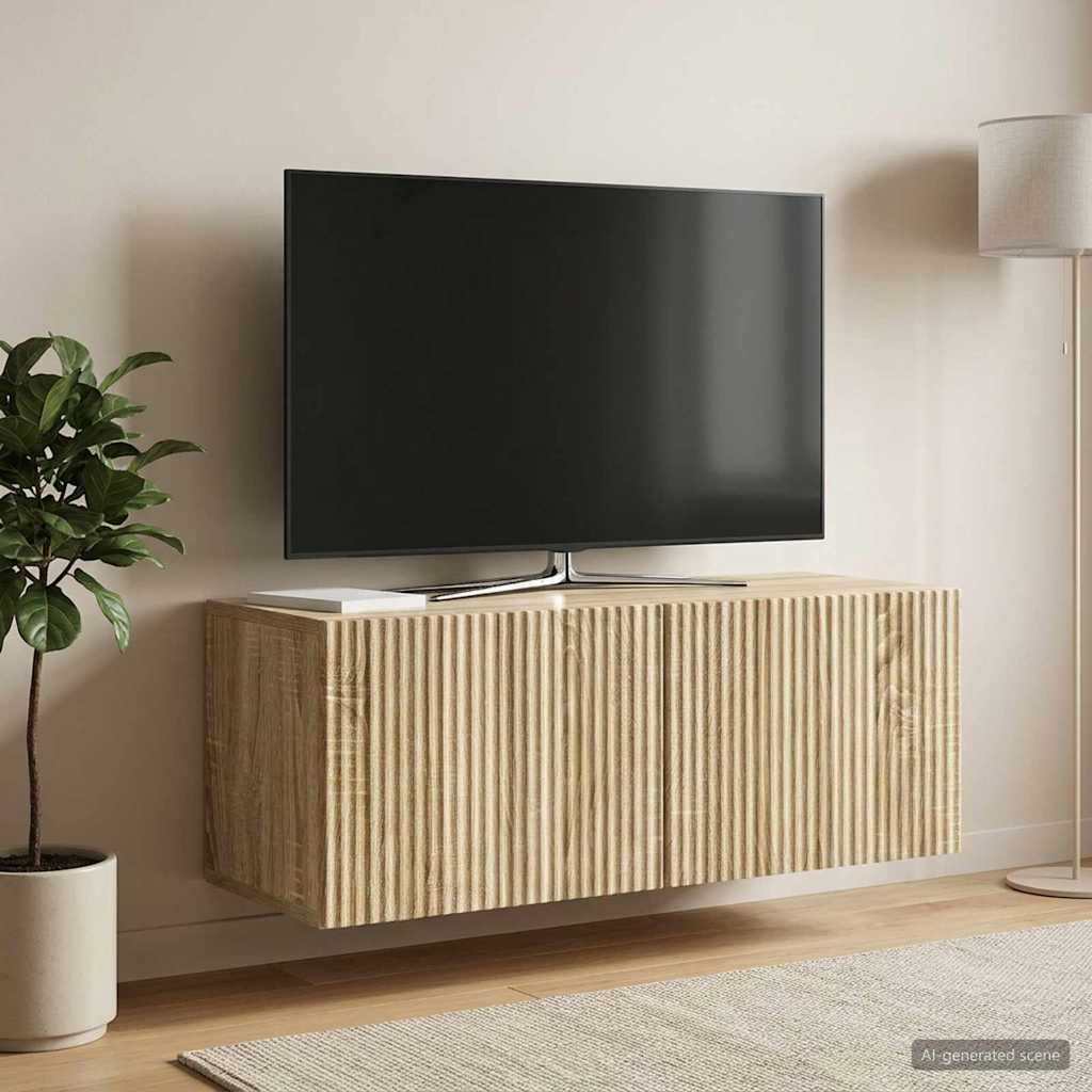 vidaXL Wall-Mounted TV Cabinet 78.5 x 31 x 30 cm Sonoma Oak 4