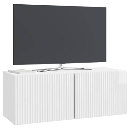 vidaXL Wall-Mounted TV Cabinet 78.5 x 31 x 30 cm High Gloss White 3