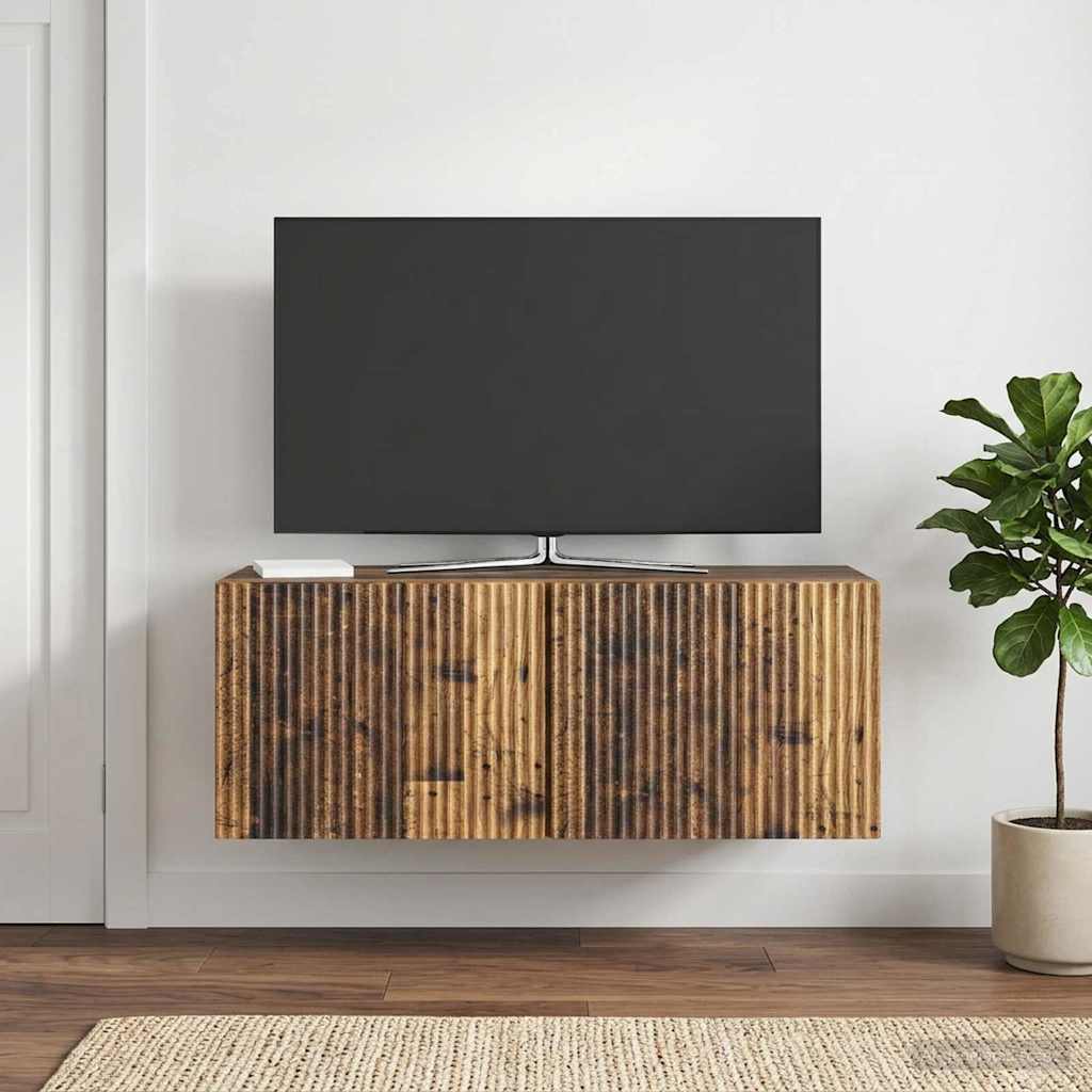 vidaXL Wall-Mounted TV Cabinet 78.5 x 31 x 30 cm Old Wood 1