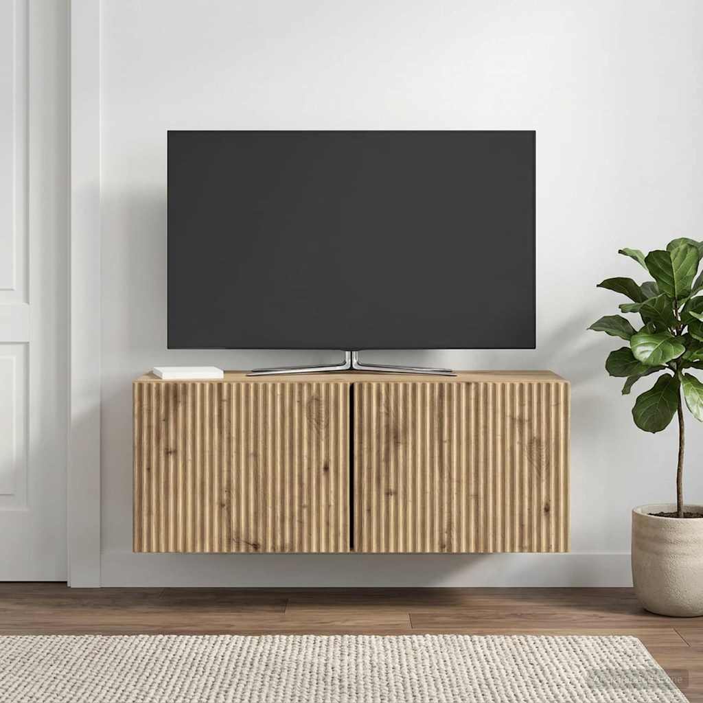 vidaXL Wall-Mounted TV Cabinet 78.5 x 31 x 30 cm Artisan Oak 4