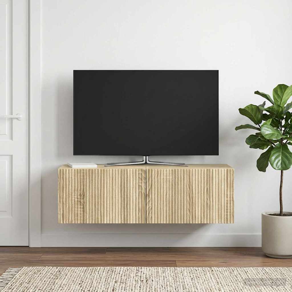 vidaXL Wall-Mounted TV Cabinet 98 x 31 x 30 cm Sonoma Oak 1