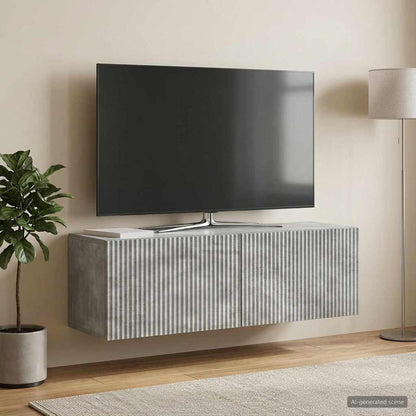 vidaXL Wall-Mounted TV Cabinet 98 x 31 x 30 cm Concrete Grey 1
